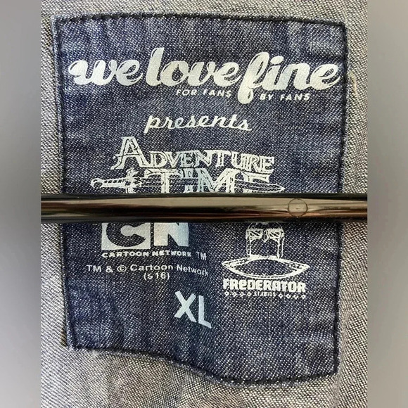 Adventure Time -  We Love Fine - Lemongrab Denim Button up Shirt - Never Worn🍋 - Picture 9 of 11